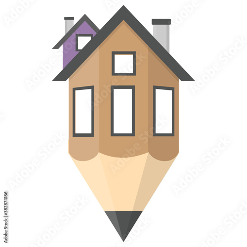 
Isolated vector icon of house sketch
