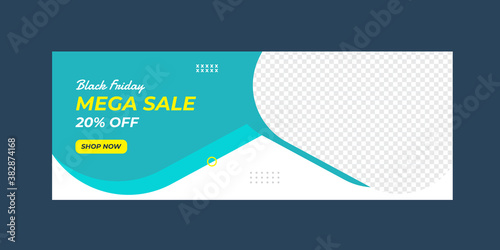 Black friday facebook cover web banner template