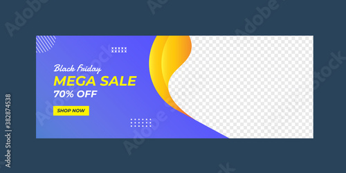 Black friday facebook cover web banner template