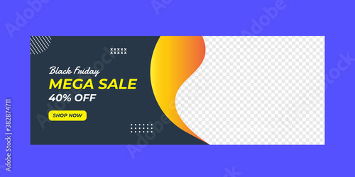 Black friday facebook cover web banner template