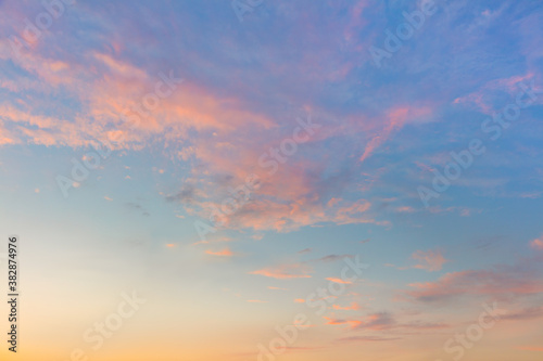 Sunset Sunrise sky with light clouds