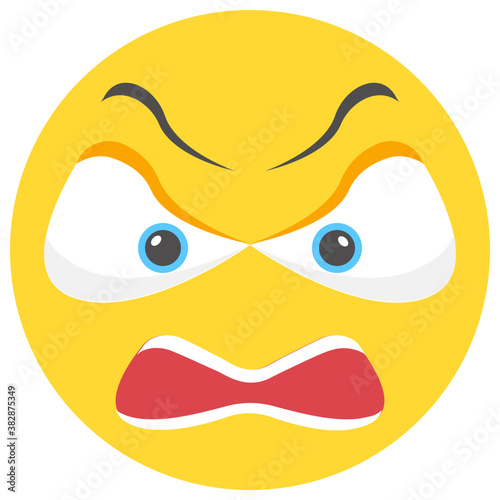 
Emoticon designed to present angry face expressions
