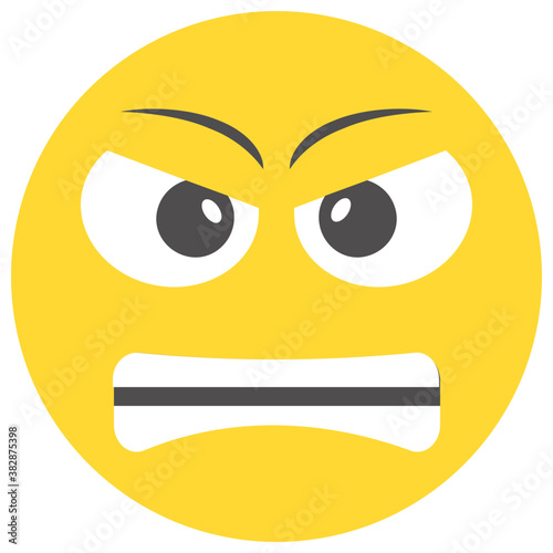 
Emoticon designed to present angry face expressions
