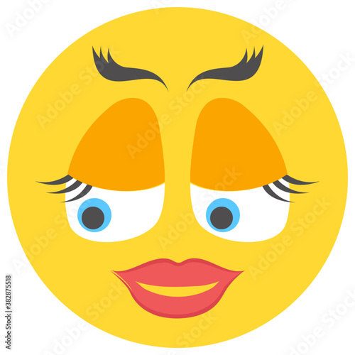 
Emoticon flat design for expression of feelings
