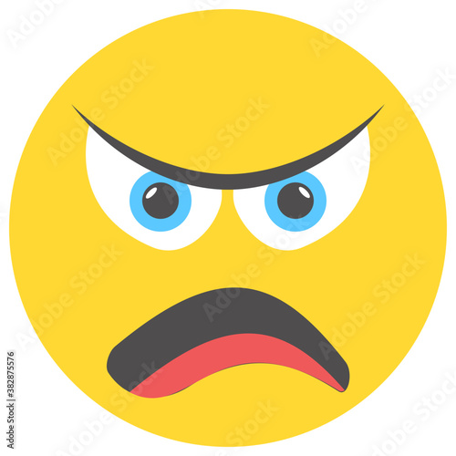 
Emoticon designed to present angry face expressions
