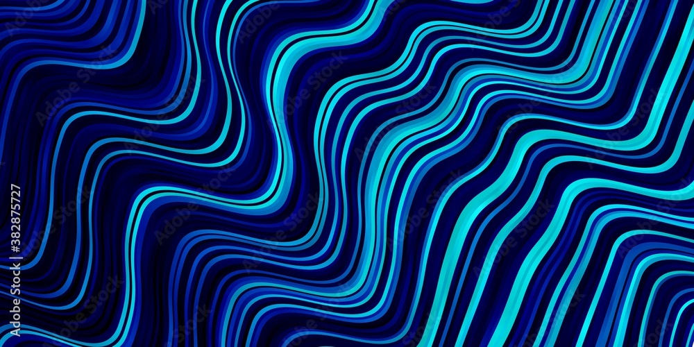 Dark BLUE vector layout with wry lines. Colorful illustration in abstract style with bent lines. Pattern for ads, commercials.