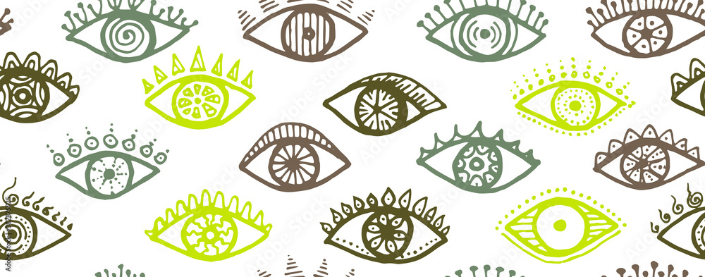 Doodle human eyes abstract endless ornament. Pop Doodle human eyes abstract endless ornament. Pop