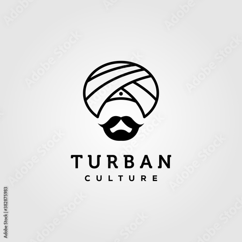 Canvas Print indian turban logo vector illustration design