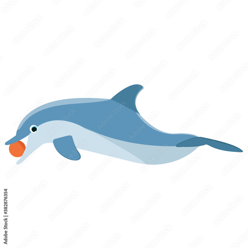 Fototapeta premium A jumping dolphin in a sea water 