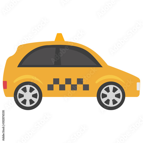 
A vehicle in conventional cab color baptized as taxi, taxicab icon
