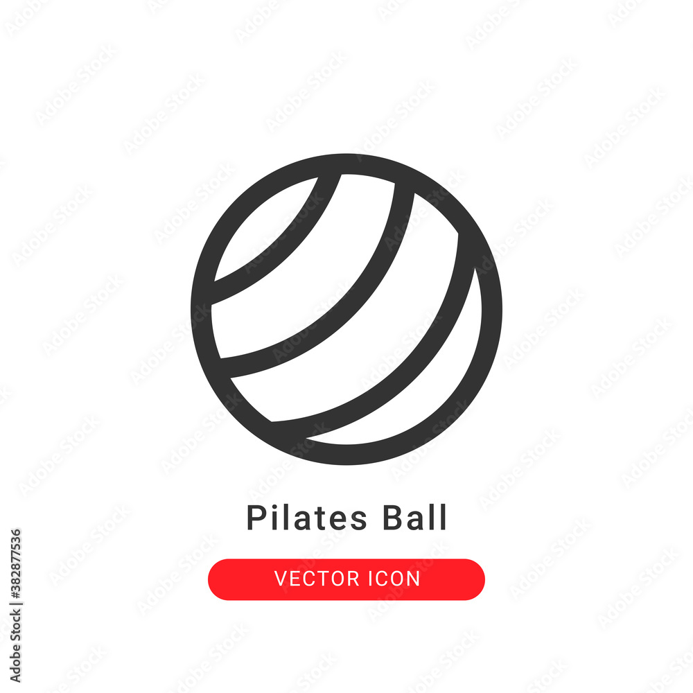pilates ball icon in outline style. for your website design and logo. Vector graphics illustration and editable stroke.