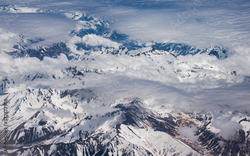 Snowy Chile Mountains Seen from Sky © Betty Rong