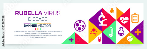 Creative (Rubella Virus) disease Banner Word with Icons ,Vector illustration.