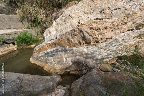 big rock in a river in southern Spain