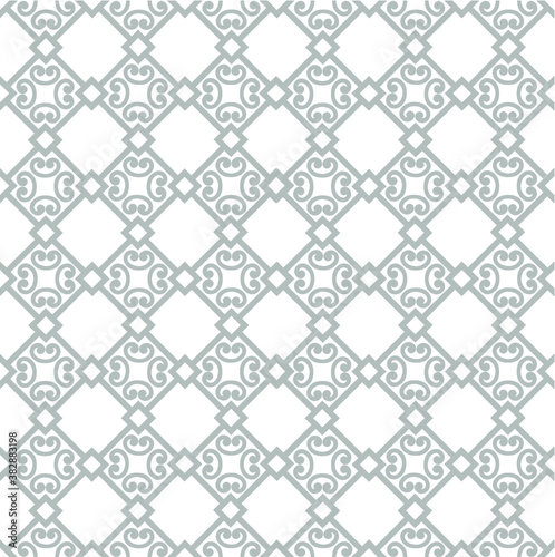 Abstract floral asian ornament. Seamless geometric pattern with swirl line ornament in oriental style.