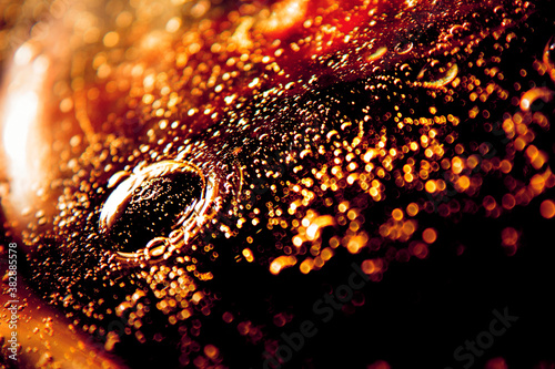 Orange, red and dark constellations of endless bubbles swirling into eternity.