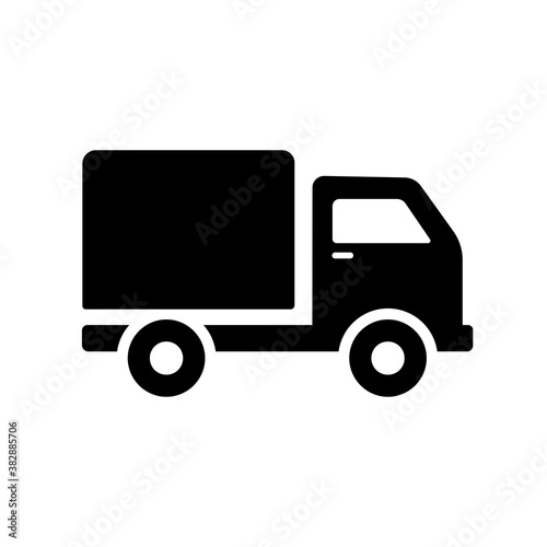 Truck icon vector illustration. Transportation, automotive, shipping, moving and freight symbol design.