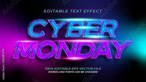 Cyber Monday Neon text Effect