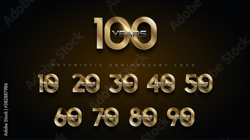 100 Year Luxury Gold and Silver Anniversary Number Set Logo