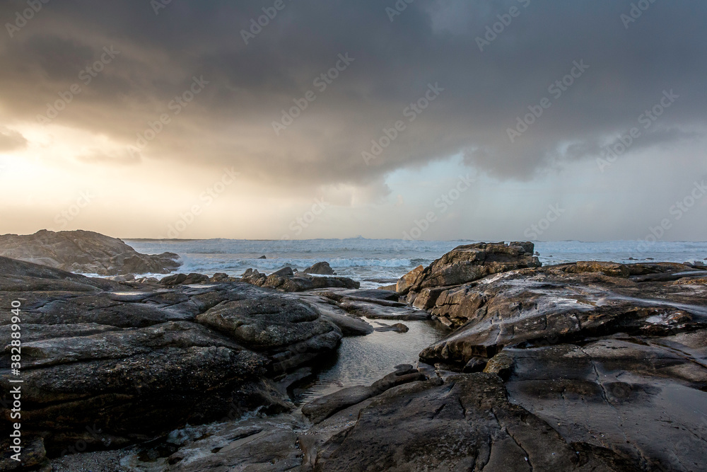 Ocean view on a stormy day near Vila Praia de Ancora, Caminha, Portugal Ocean view on a stormy day near Vila Praia de Ancora, Caminha, Portugal