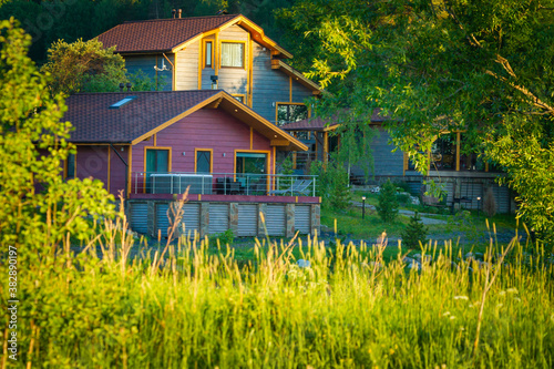Cottages on a background of...