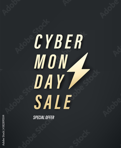 Cyber monday sale special offer vector banner