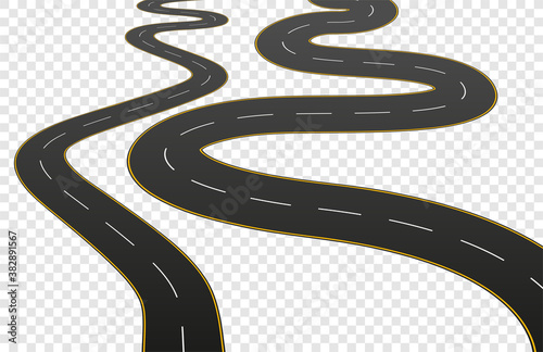 The long and winding roads in perspective vector clipart