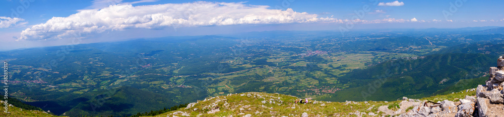 Panoramic view from the mountain Rtanj