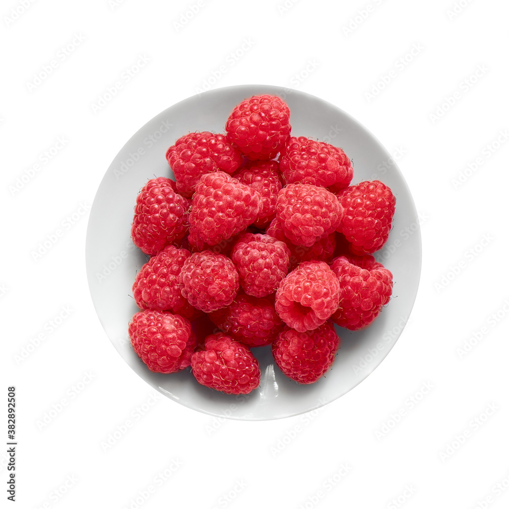 Raspberries isolated on white background close up Raspberries isolated on white background close up