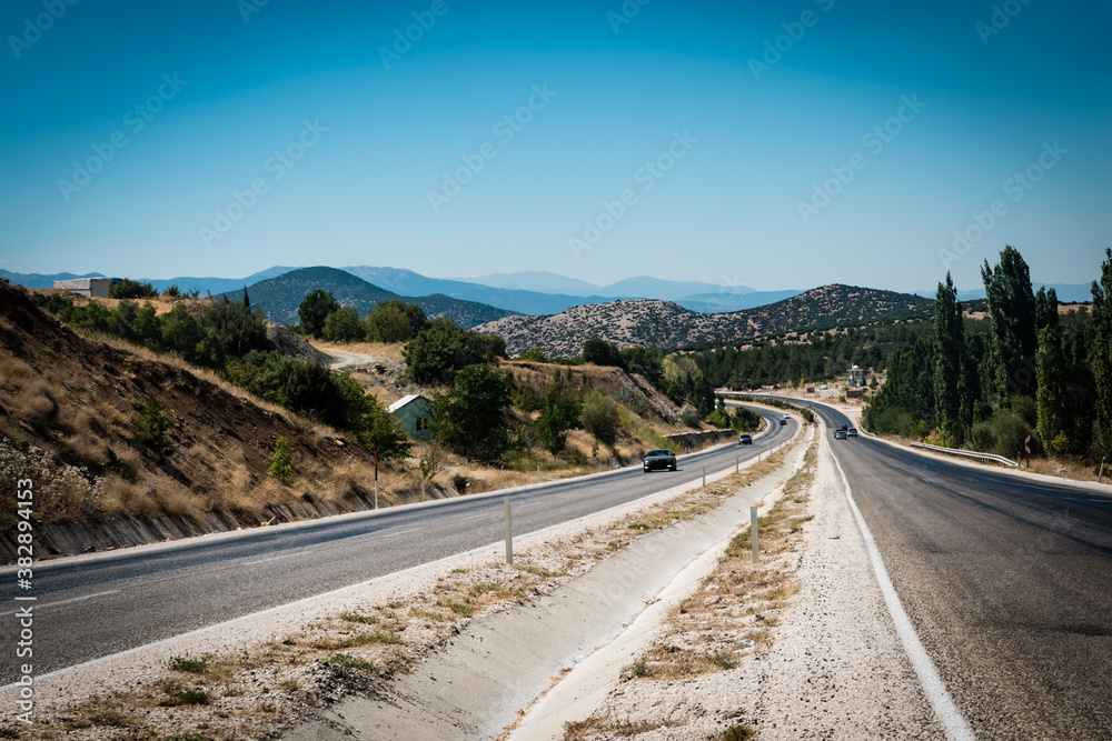 Road near Pamukkale, Denizli, Turkey