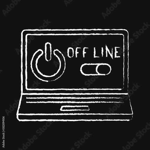 chalk icon, off line computer