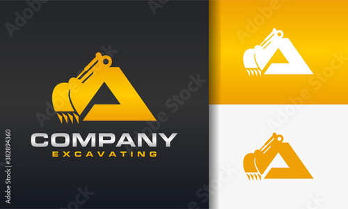 excavator letter A logo