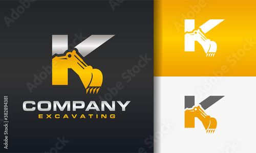 excavator letter K logo