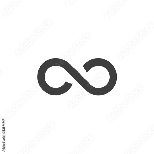 The infinity icon. Brush drawn Infinity symbol. Flat endless concept. Stock vector illustration isolated on white background.