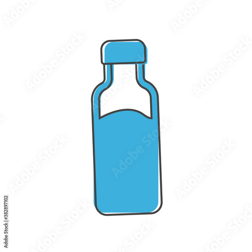 Vector icon milk bottle cartoon style on white isolated background.