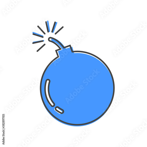 Vector icon bomb on cartoon style on white isolated background.