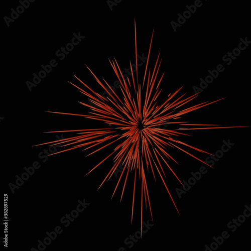 Realistic  Colourful fireworks.   Vector illustration. Dynamic style. Abstract explosion  speed motion lines from the middle. Vector illustration.
