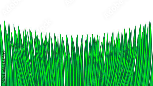 green grass seamless border, isolated over white, illustration