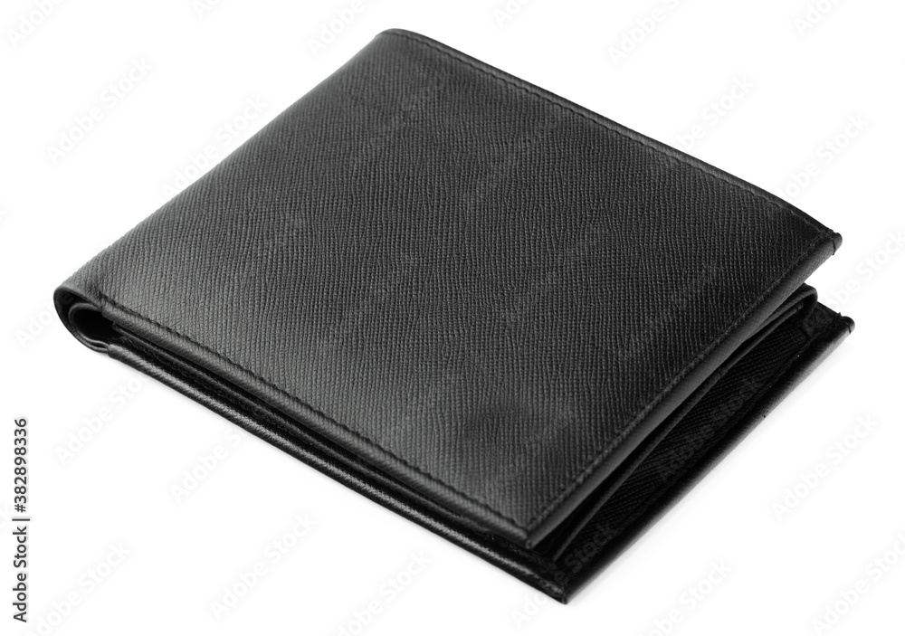 Black leather men purse isolated on a white background Black leather men purse isolated on a white background