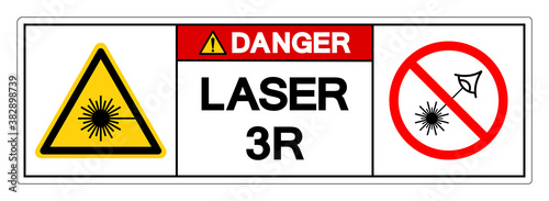 Danger Laser 3R Symbol Sign ,Vector Illustration, Isolate On White Background Label. EPS10