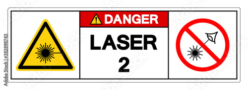 Danger Laser 2 Symbol Sign ,Vector Illustration, Isolate On White Background Label. EPS10