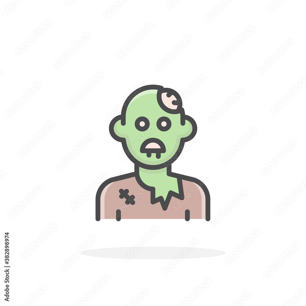 Zombie icon in filled outline style.