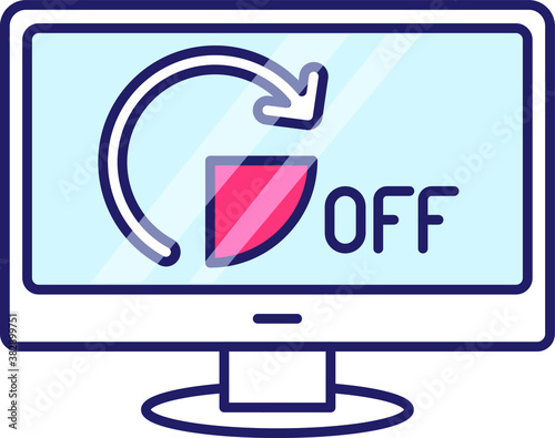 color icon, shutting down the computer for a period of time