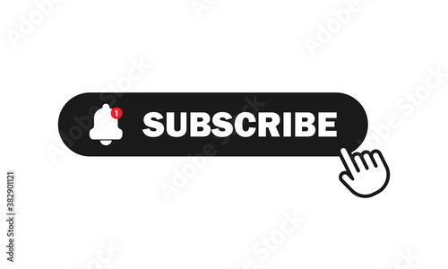 Subscribe button. Social media concept. Vector EPS 10. Isolated on white background