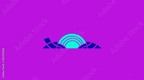 Flower logo. Animation in the style of flat design.