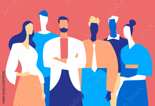 Squadra di professionisti di successo fatta di uomini e donne