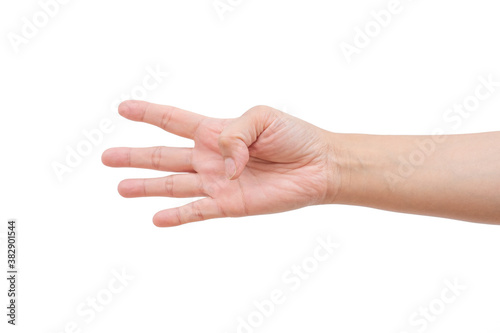 female hand isolated on white background