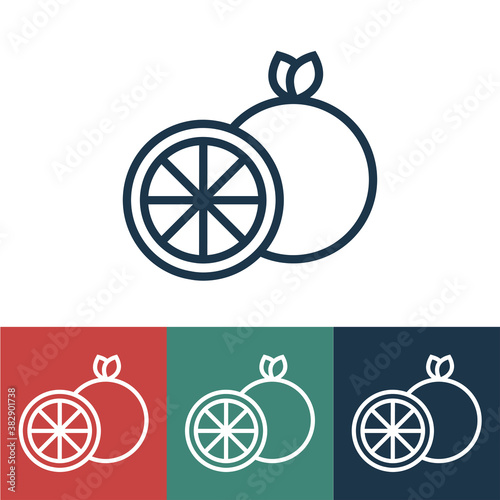 Linear vector icon with orange