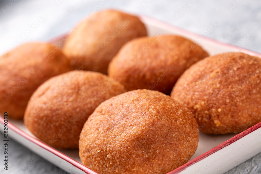 Traditional Turkish Food; Stuffed Meatballs, Turkish known as Traditional Turkish Food; Stuffed Meatballs, Turkish known as