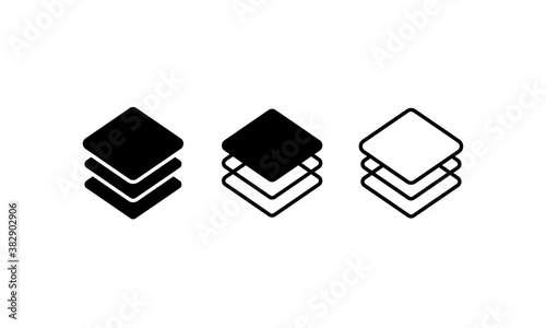 Tile icon. Layer flat icon. Single high quality outline symbol. Vector EPS 10. Isolated on white background